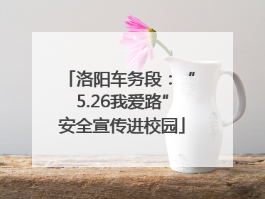 洛阳车务段：“5.26我爱路”安全宣传进校园
