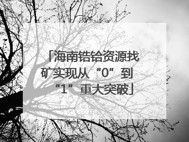 海南锆铪资源找矿实现从“0”到“1”重大突破