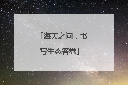 海天之间，书写生态答卷