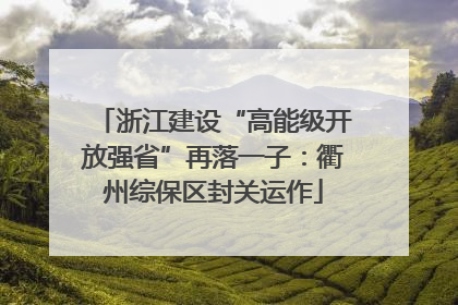 浙江建设“高能级开放强省”再落一子：衢州综保区封关运作