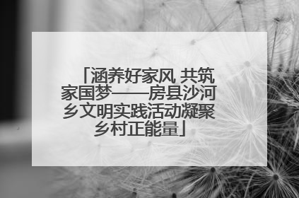 涵养好家风 共筑家国梦——房县沙河乡文明实践活动凝聚乡村正能量