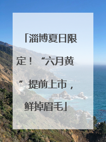 淄博夏日限定！“六月黄”提前上市，鲜掉眉毛