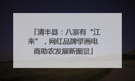 清丰县：八寨有“江来”，网红品牌擘画电商助农发展新图景