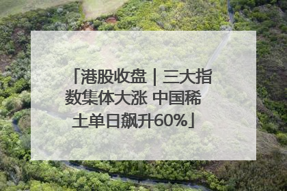 港股收盘｜三大指数集体大涨 中国稀土单日飙升60%