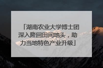 湖南农业大学博士团深入隆回田间地头，助力当地特色产业升级