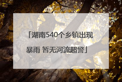 湖南540个乡镇出现暴雨 暂无河流超警