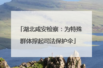 湖北咸安检察：为特殊群体撑起司法保护伞