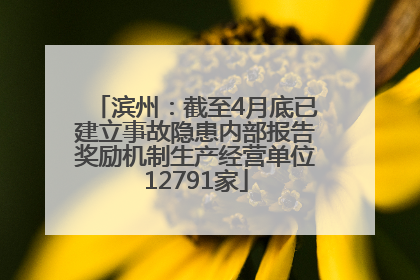 滨州：截至4月底已建立事故隐患内部报告奖励机制生产经营单位12791家
