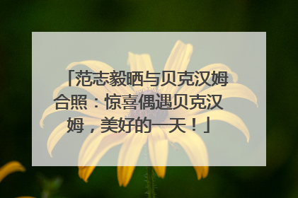 范志毅晒与贝克汉姆合照：惊喜偶遇贝克汉姆，美好的一天！
