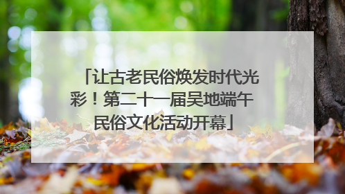 让古老民俗焕发时代光彩！第二十一届吴地端午民俗文化活动开幕