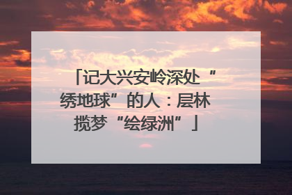 记大兴安岭深处“绣地球”的人：层林揽梦“绘绿洲”