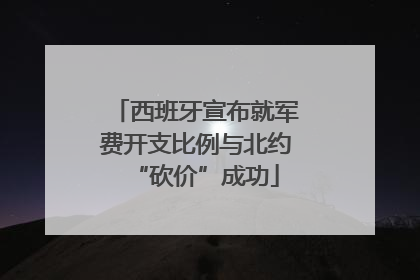 西班牙宣布就军费开支比例与北约“砍价”成功