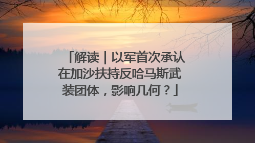 解读｜以军首次承认在加沙扶持反哈马斯武装团体，影响几何？