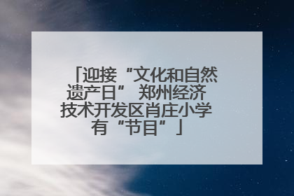 迎接“文化和自然遗产日” 郑州经济技术开发区肖庄小学有“节目”