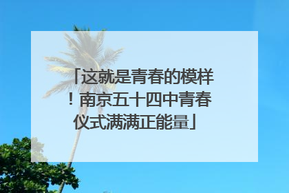 这就是青春的模样！南京五十四中青春仪式满满正能量