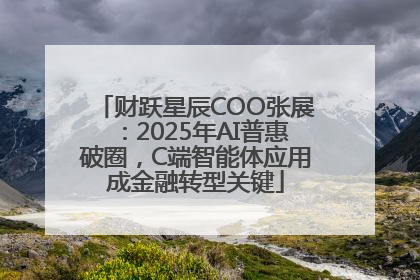 财跃星辰COO张展：2025年AI普惠破圈，C端智能体应用成金融转型关键