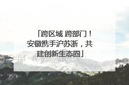 跨区域 跨部门！安徽携手沪苏浙，共建创新生态圈