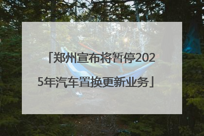 郑州宣布将暂停2025年汽车置换更新业务