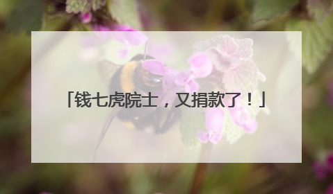 钱七虎院士，又捐款了！