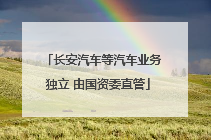长安汽车等汽车业务独立 由国资委直管