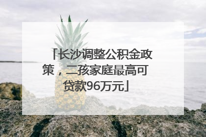 长沙调整公积金政策，二孩家庭最高可贷款96万元