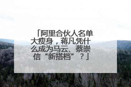阿里合伙人名单大瘦身，蒋凡凭什么成为马云、蔡崇信“新搭档”？