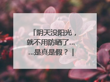 阴天没阳光，就不用防晒了……是真是假？｜谣言终结站