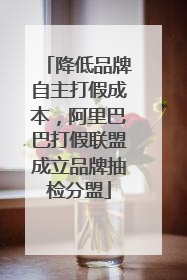降低品牌自主打假成本，阿里巴巴打假联盟成立品牌抽检分盟
