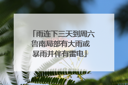 雨连下三天到周六 鲁南局部有大雨或暴雨并伴有雷电