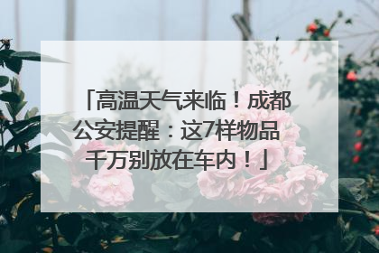 高温天气来临！成都公安提醒：这7样物品千万别放在车内！