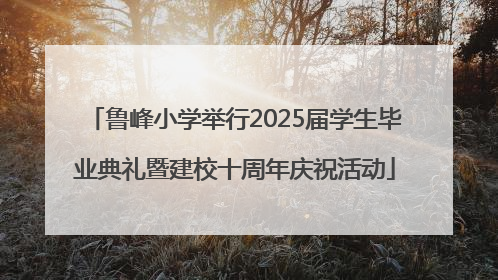 鲁峰小学举行2025届学生毕业典礼暨建校十周年庆祝活动