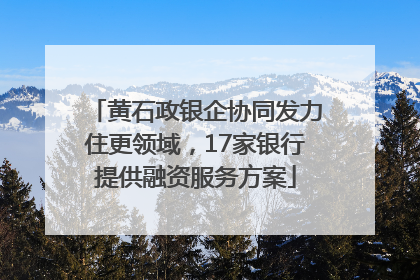 黄石政银企协同发力住更领域，17家银行提供融资服务方案