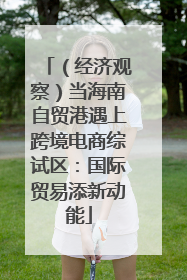 （经济观察）当海南自贸港遇上跨境电商综试区：国际贸易添新动能