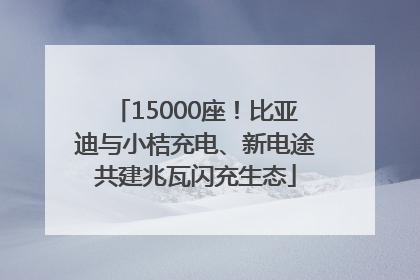 15000座！比亚迪与小桔充电、新电途共建兆瓦闪充生态
