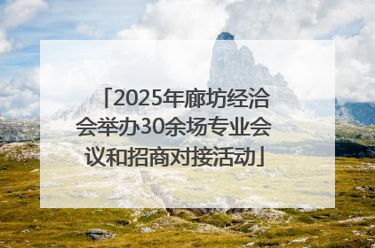 2025年廊坊经洽会举办30余场专业会议和招商对接活动