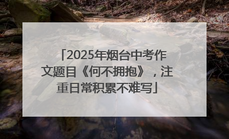 2025年烟台中考作文题目《何不拥抱》，注重日常积累不难写