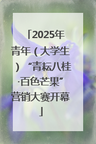2025年青年（大学生）“青耘八桂·百色芒果”营销大赛开幕