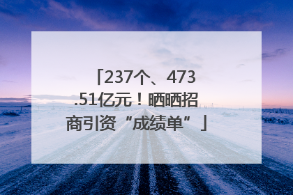 237个、473.51亿元！晒晒招商引资“成绩单”