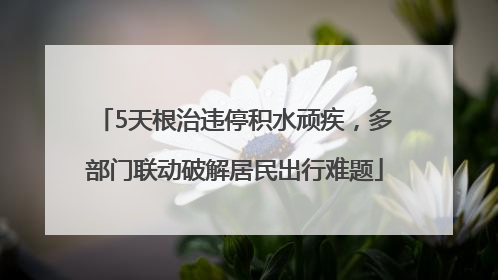 5天根治违停积水顽疾，多部门联动破解居民出行难题