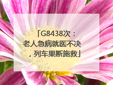G8438次：老人急病就医不决，列车果断施救
