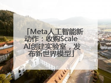 Meta人工智能新动作：收购Scale AI创建实验室，发布新世界模型