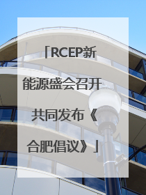 RCEP新能源盛会召开 共同发布《合肥倡议》